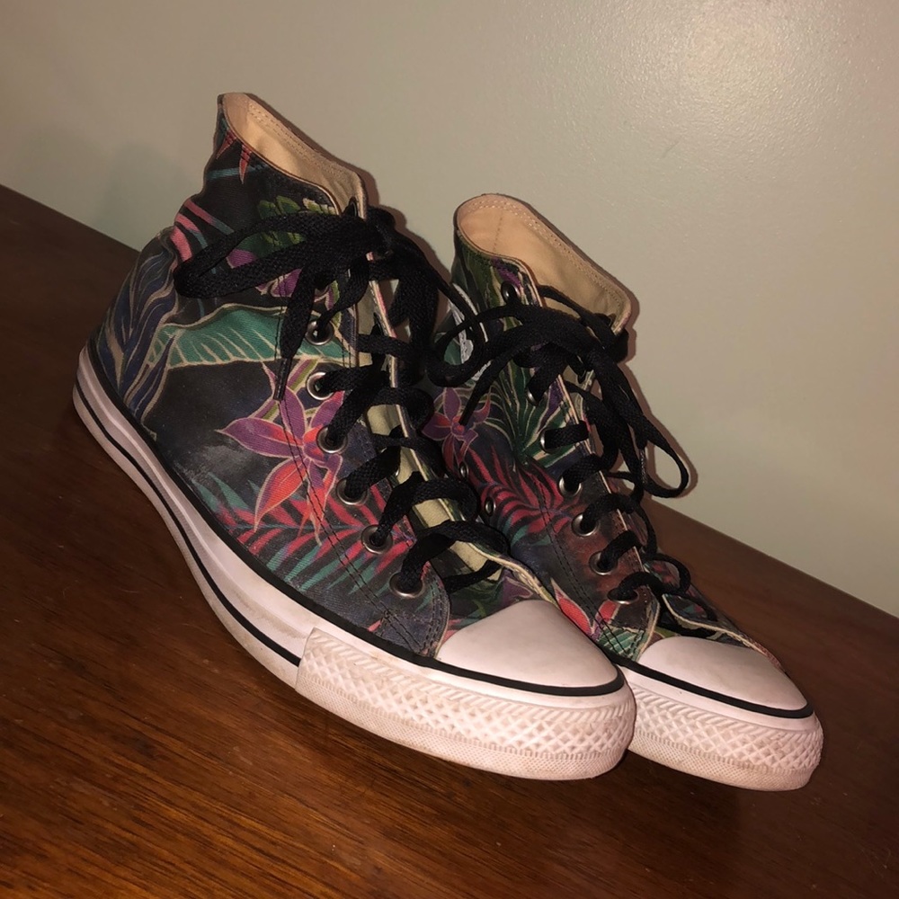 Tropical floral all star converses